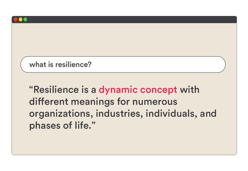 resilience is a dynamic concept with different meanings for numerous organizations, industries, individuals, and phases of life